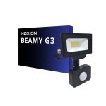 Noxion Projecteur LED Beamy G3.1 Noir 10W 1100lm 100D - 840 Blanc Froid | IP44 - Détecteur de Mouvement et de Lumière - Symétrique 
